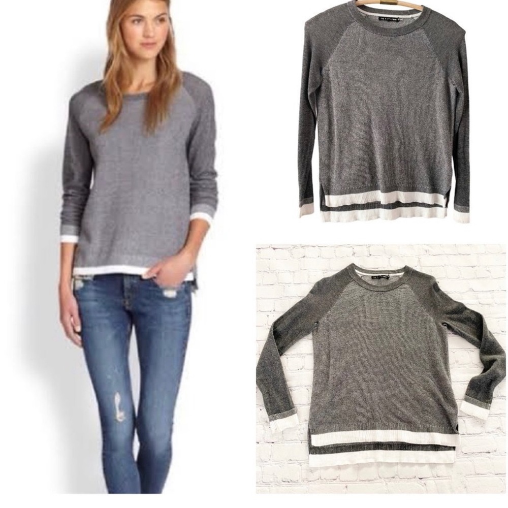 Rag & Bone / Jeans Brenda Crew Neck Combo Pull Over Top Sweater  S